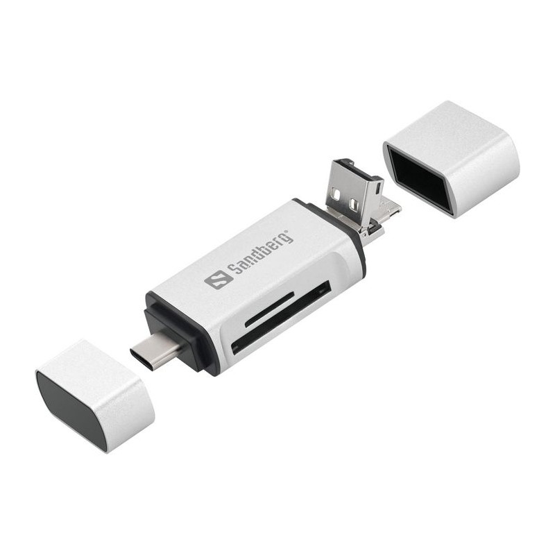 Sandberg Card Reader USB-C+USB+MicroUSB