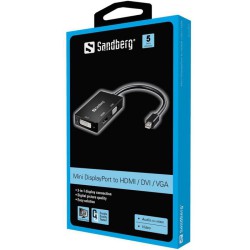 Sandberg Adapter MiniDP--HDMI+DVI+VGA
