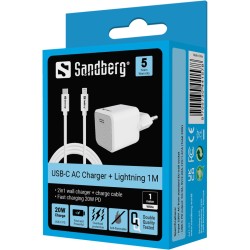USB-C AC Charger +Lightning 1M