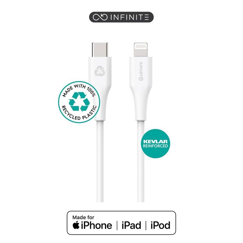 eSTUFF USB-C Lightning Cable MFI 1m White