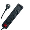 MicroConnect 4-vägs Schuko Uttag på/av-knapp 5M Svart