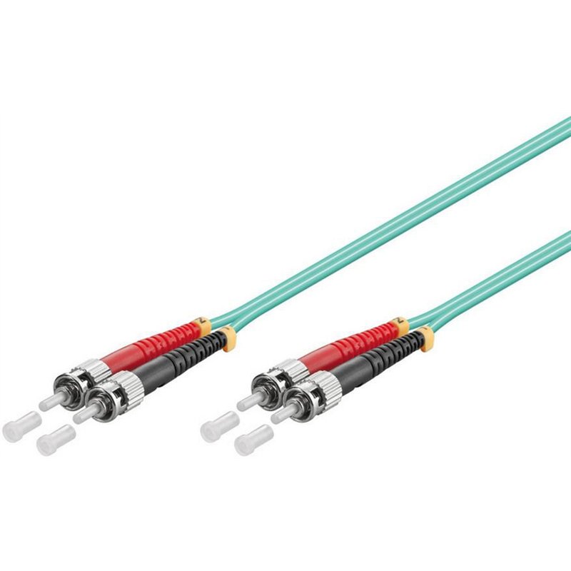 MicroConnect Optical Fibre Cable, ST-ST, Multimode, Duplex, OM3 (Aqua Blue), 15m