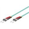 MicroConnect Optical Fibre Cable, ST-ST, Multimode, Duplex, OM3 (Aqua Blue), 15m