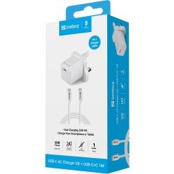 Sandberg USB-C 20W Charger UK+USB-C to C