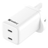 Sandberg AC laddare Dual USB-C PD65W UK