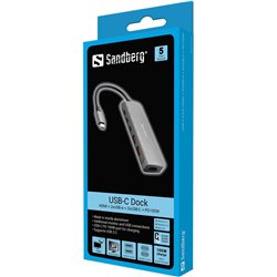 Sandberg USB-C Dock HDMI + 2xUSB-A + 2xUSB-C + PD100W