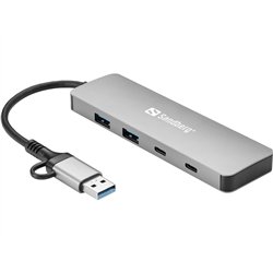Sandberg USB-C/A to 2xUSB-A+2xUSB-C Hub