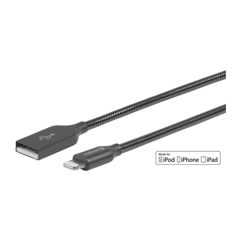 eSTUFF Lightning Cable MFI 1,5 m gunmetal